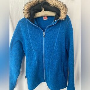 Marker Fleece Jacket with fur-trimmed hood
